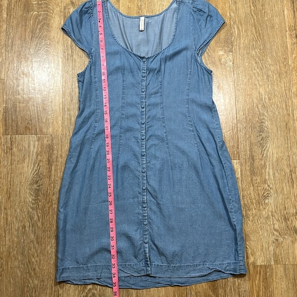 Gentle Fawn Chambray Dress Button Down Cap Flutter Sleeve Blue Size 8 EUC - Picture 10 of 13